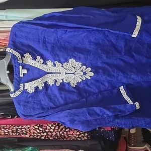 Blue linen Decorative Tunic